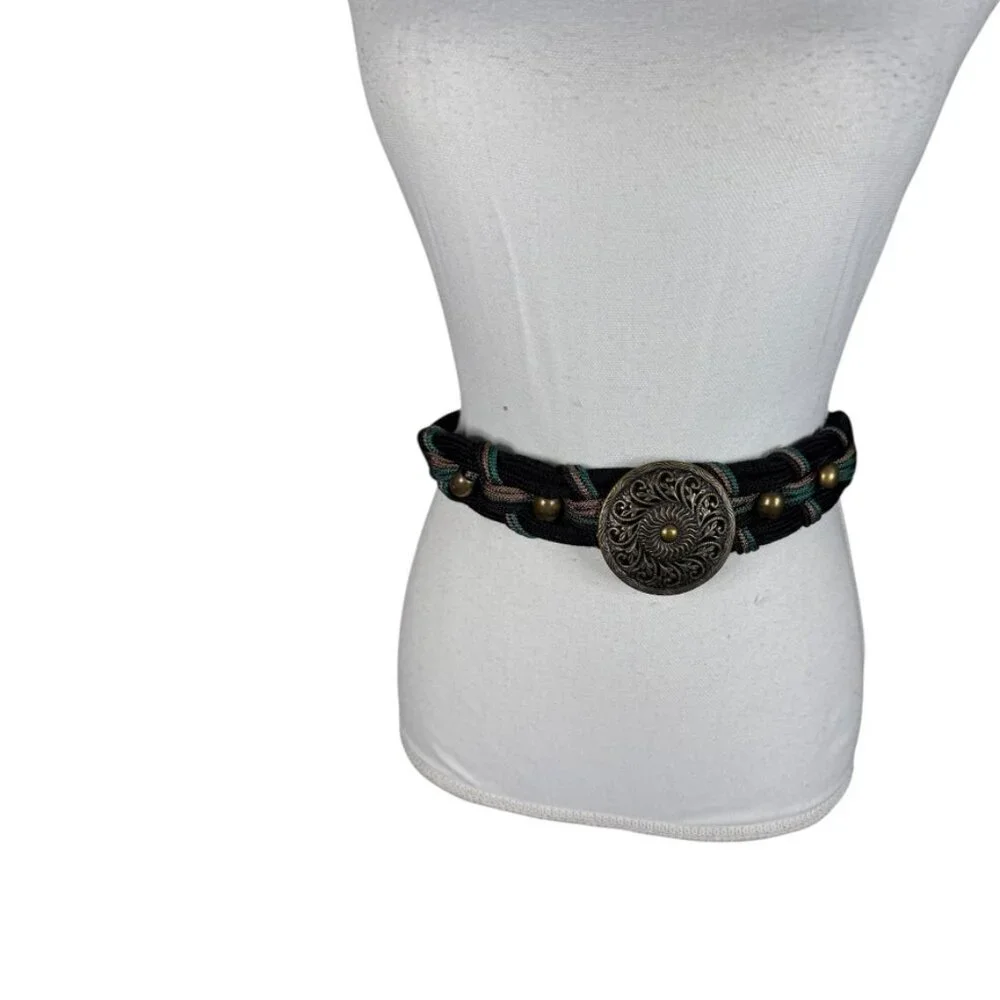 Brass Belt‎ Buckle on Rope Belt